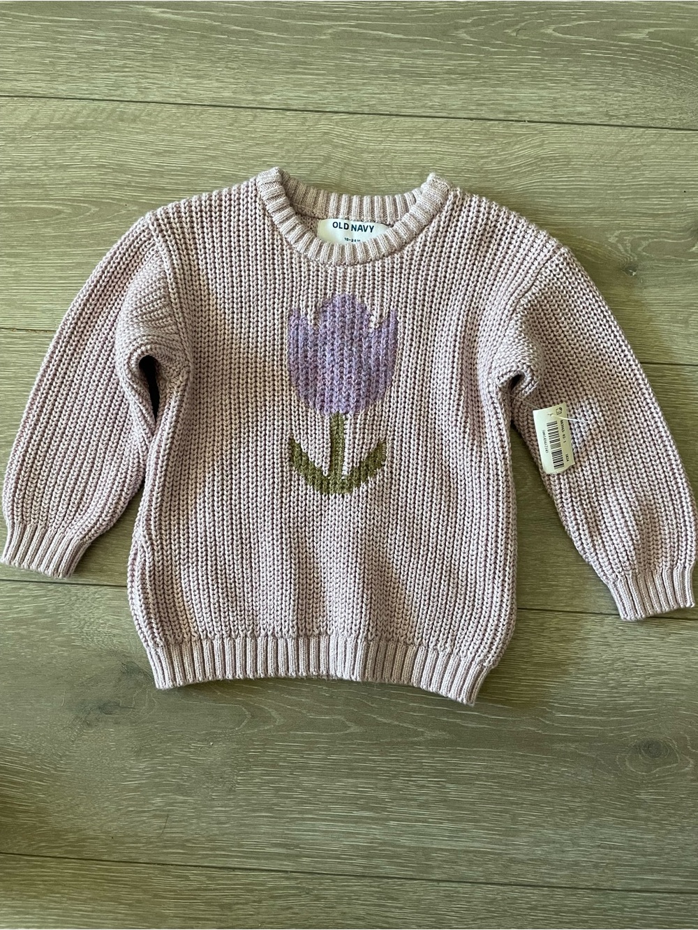 Old Navy Purple Knit Sweater with Purple Tulip